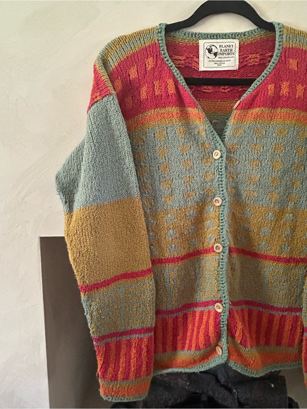 Planet Earth Imports Vintage Cardigan Hand-loomed in Peru